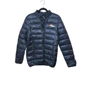 Denver Broncos Fanatics NFL Pro Line Quilted Puffer Coat Jacket Blue S Women's